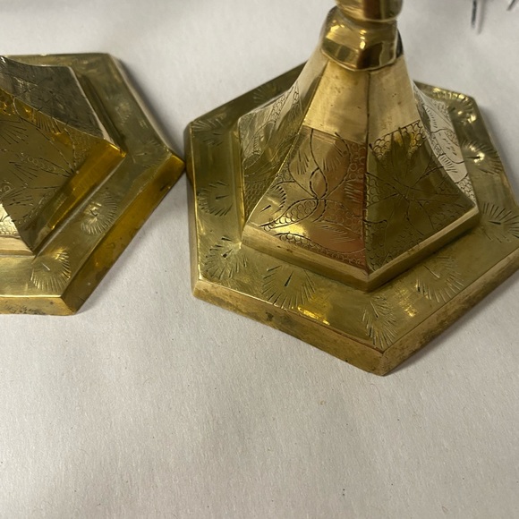 Brass candle holders - Picture 3 of 4